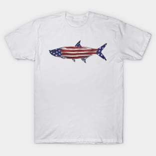 Tarpon American flag  USA T-Shirt